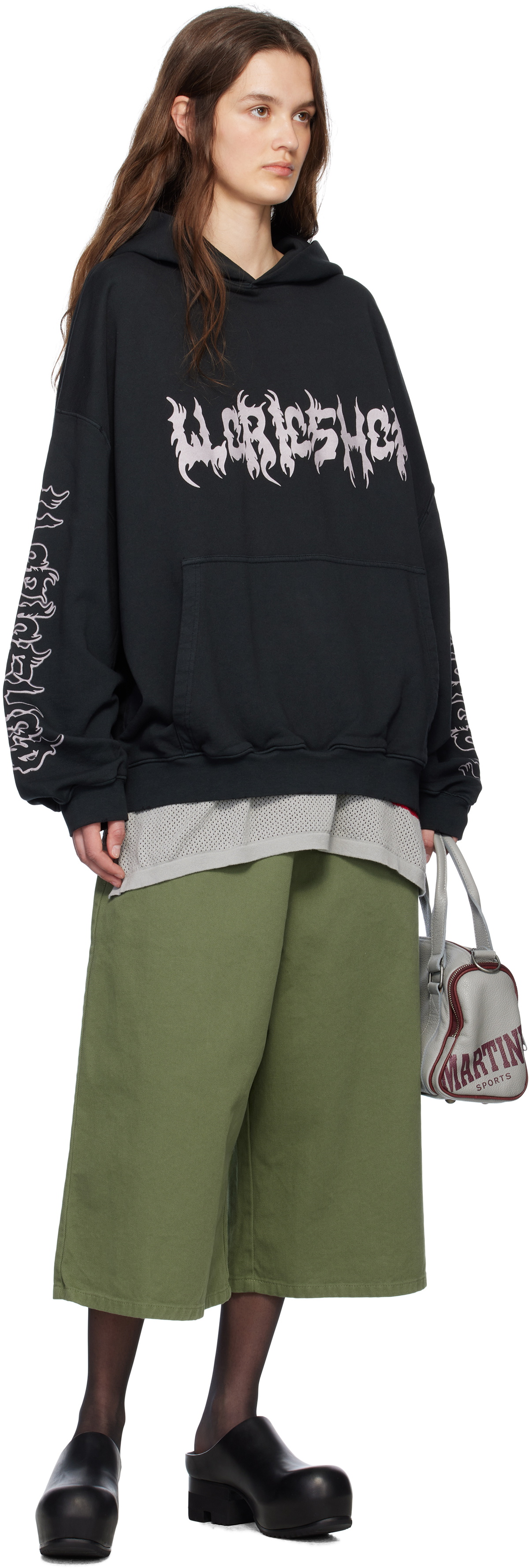 032c Black Faithless Oversized Hoodie
