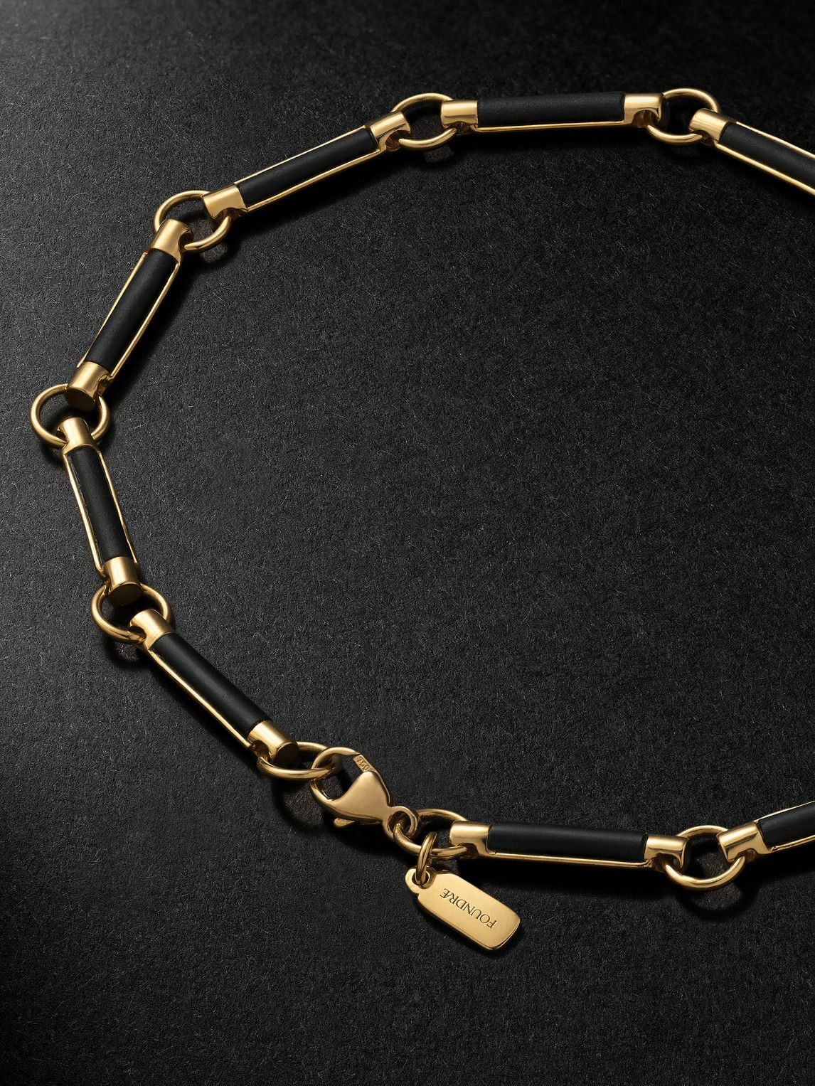 Foundrae - Element 18-Karat Gold Onyx Chain Bracelet