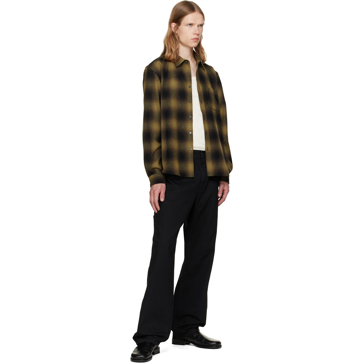 vowels Black Overdyed Painter Jeans