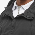 C.P. Company Men's Quarter Zip Popover Hooded Overshirt in Black