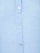 120% Lino Blue Linen Shirt Dress