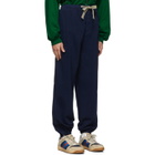 Gucci Blue Herringbone Cargo Pants