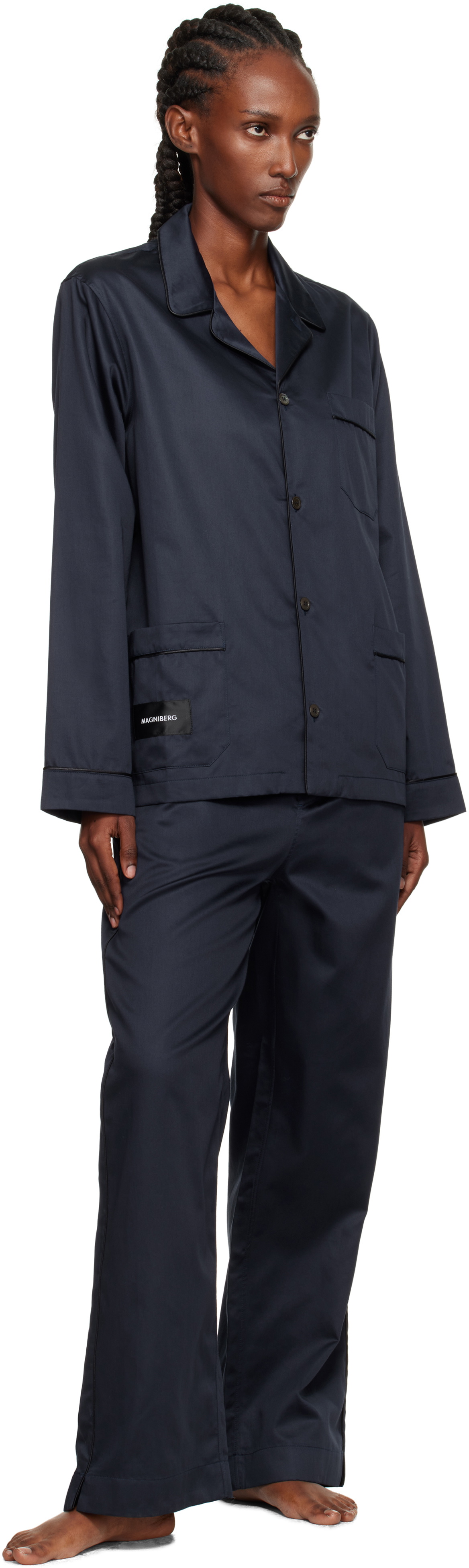 MAGNIBERG Navy Sorbetto Pyjama Shirt