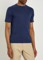 John Smedley Lorca Fine-knit Cotton T-shirt Navy