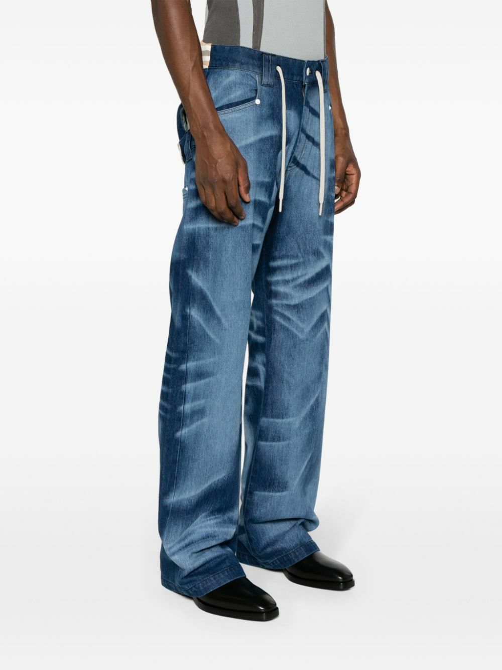 NAMESAKE Blue Del Layered Straight Jeans
