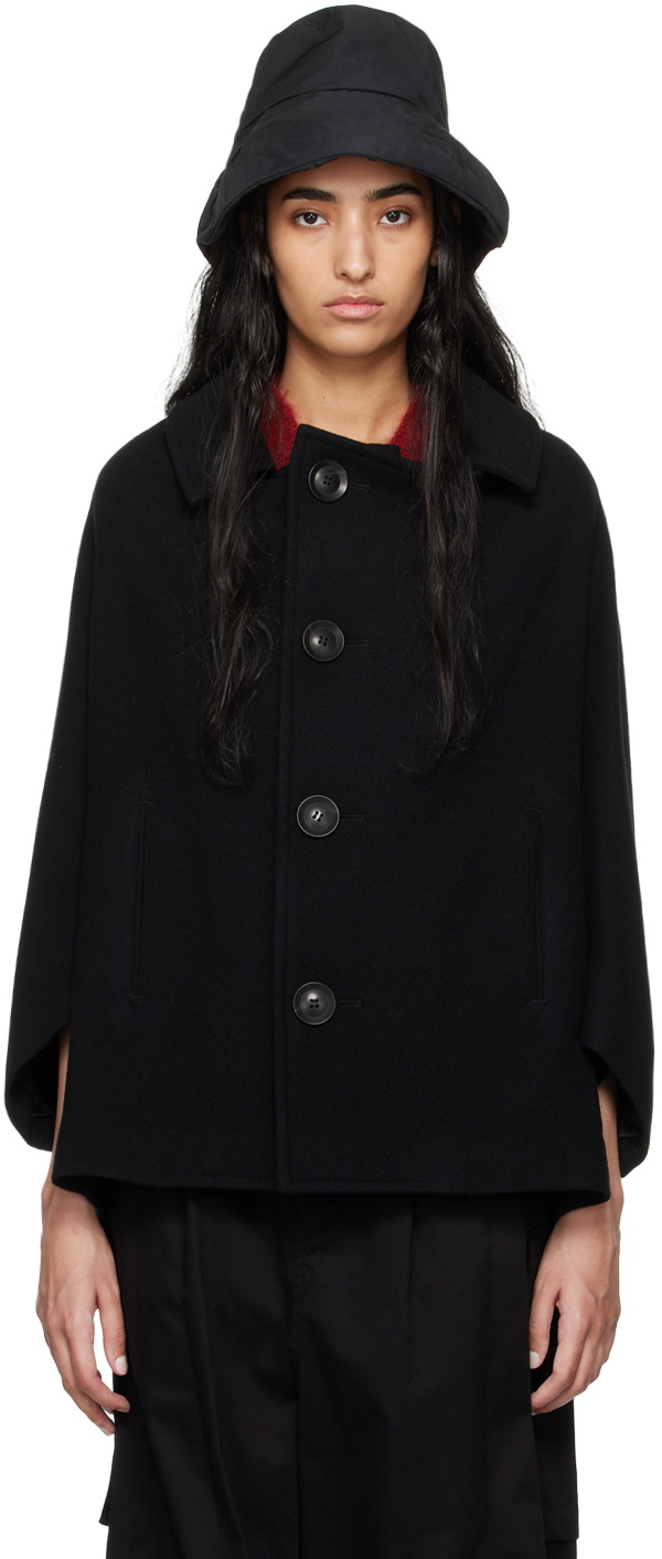 Y's Black Wool Coat
