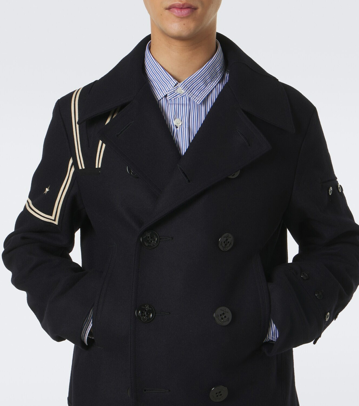 Junya Watanabe Double-breasted wool-blend blazer