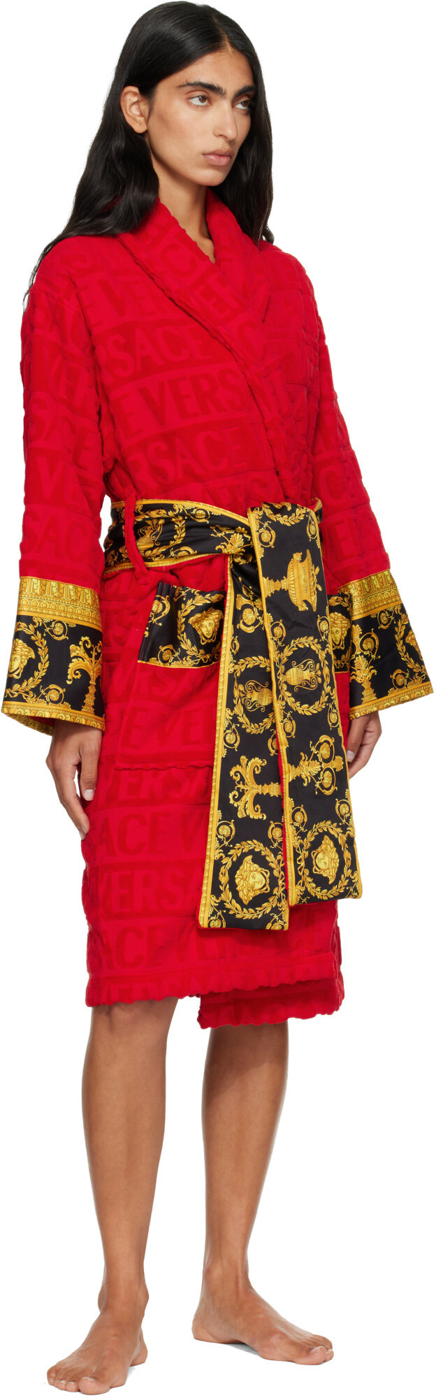 Versace Red 'I Heart Baroque' Bathrobe