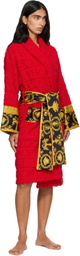 Versace Red 'I Heart Baroque' Bathrobe