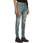 Amiri Indigo Glitter Snake Broken Jeans