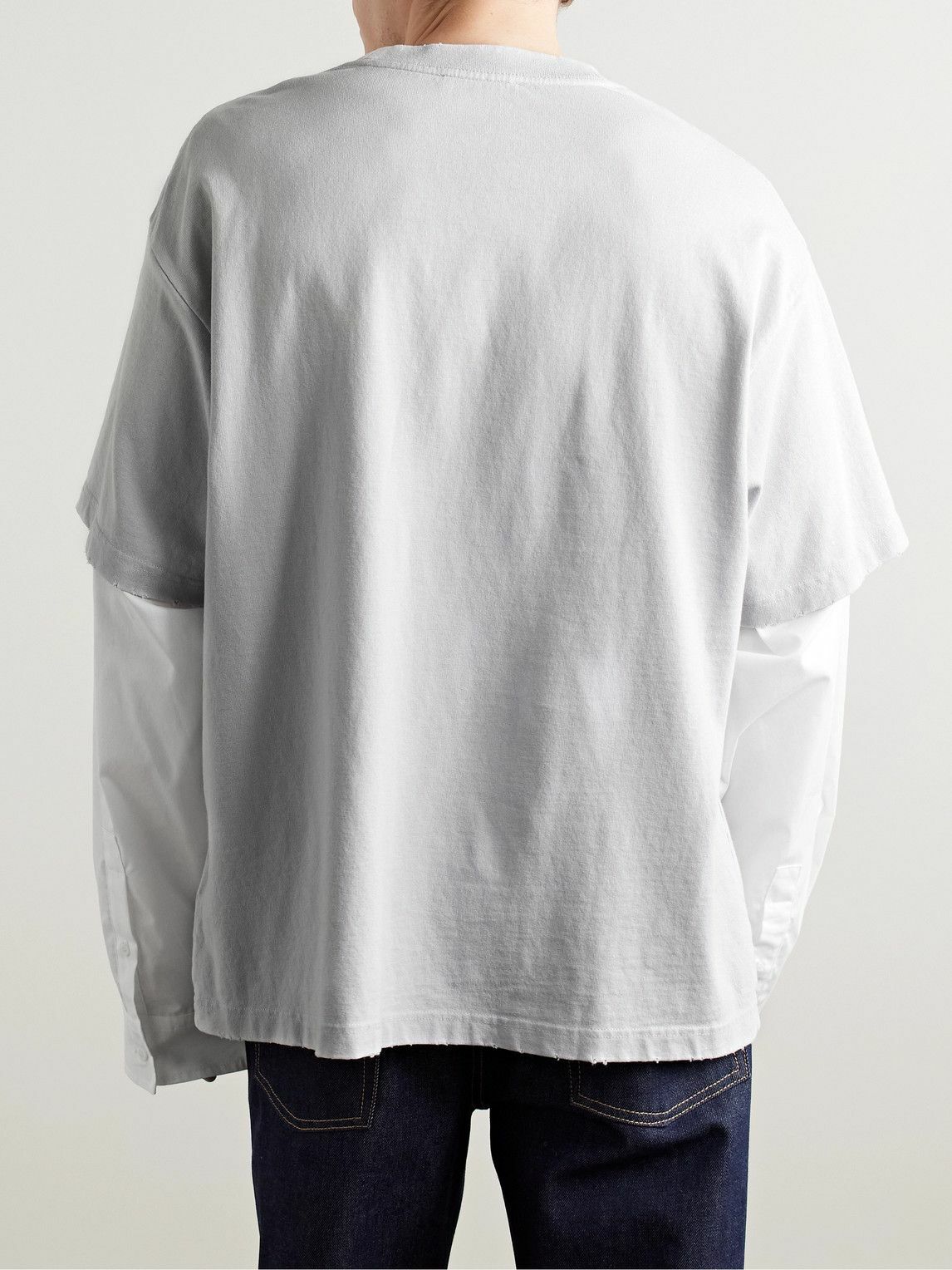 【Acne Studios】エドラコットンTシャツ Acne Studios - Edra Oversized Layered Logo-Print Cotton
