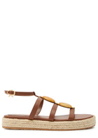 Gianvito Rossi Gem-embellished Leather Espadrille Sandals Beige