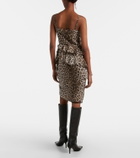 Jacques Wei Leopard-print silk lace midi skirt