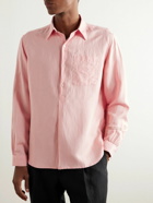 Ralph Lauren Purple label - Ryland Logo-Embroidered Silk and Linen-Blend Shirt - Pink