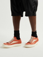 Rick Owens - Suede-Trimmed Leather Sneakers - Orange