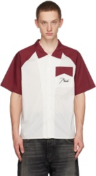 Rhude Off-White & Burgundy Raglan Sleeve Shirt