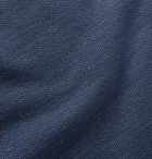 Ermenegildo Zegna - Contrast-Tipped Cotton and Silk-Blend Polo Shirt - Blue