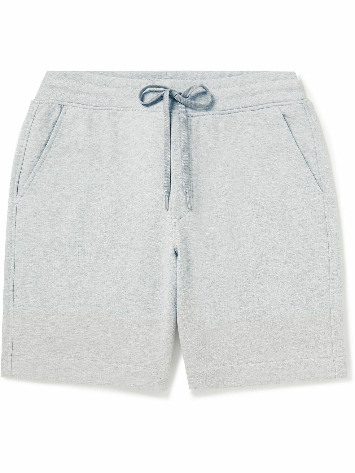 Handvaerk - Varsity Straight-Leg Cotton-Jersey Drawstring Shorts - Gray