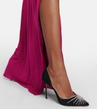 Aquazzura Sunshine embellished suede pumps