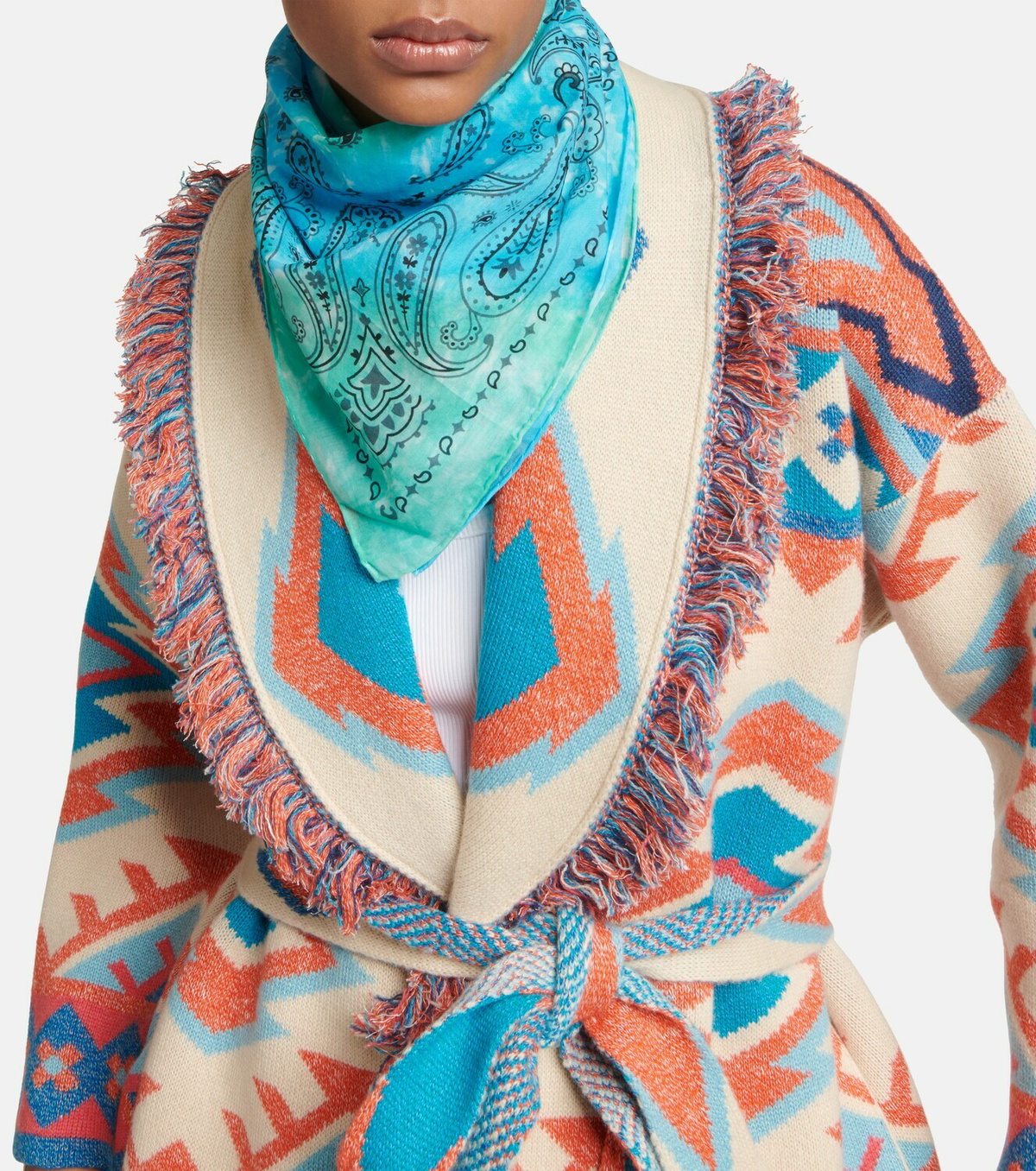 Alanui - Bandana printed cotton chiffon scarf