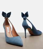 Aquazzura Bow Tie suede pumps