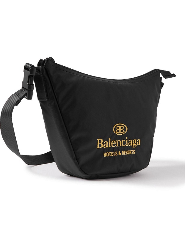 Photo: BALENCIAGA - Logo-Embroidered Shell Messenger Bag
