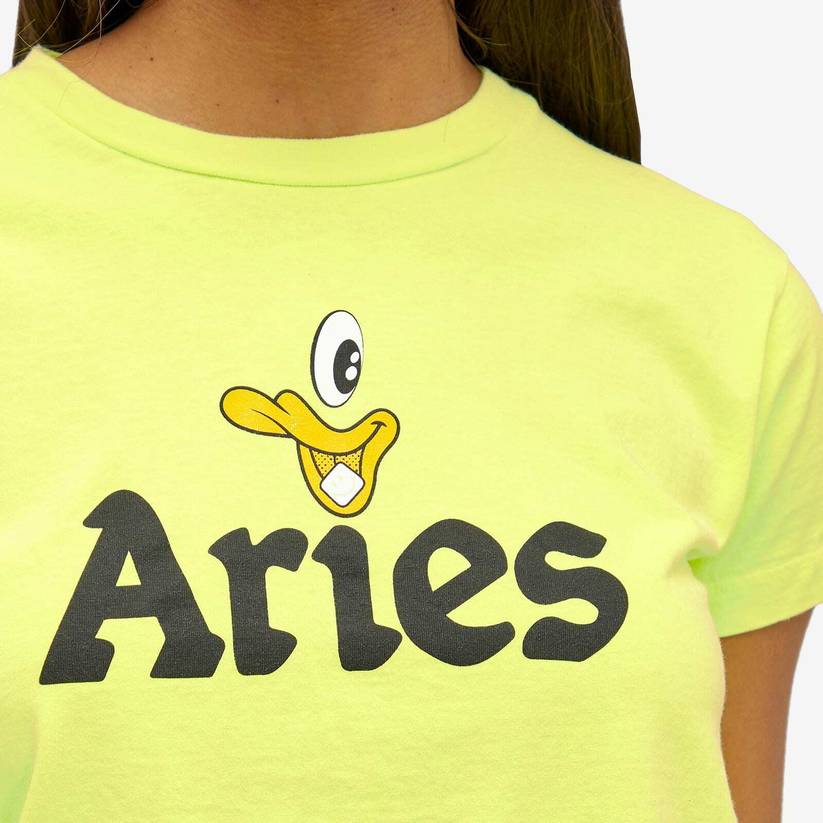 Aries Women's Baby Fit Fluoro T-Shirt in Safety Yellow 