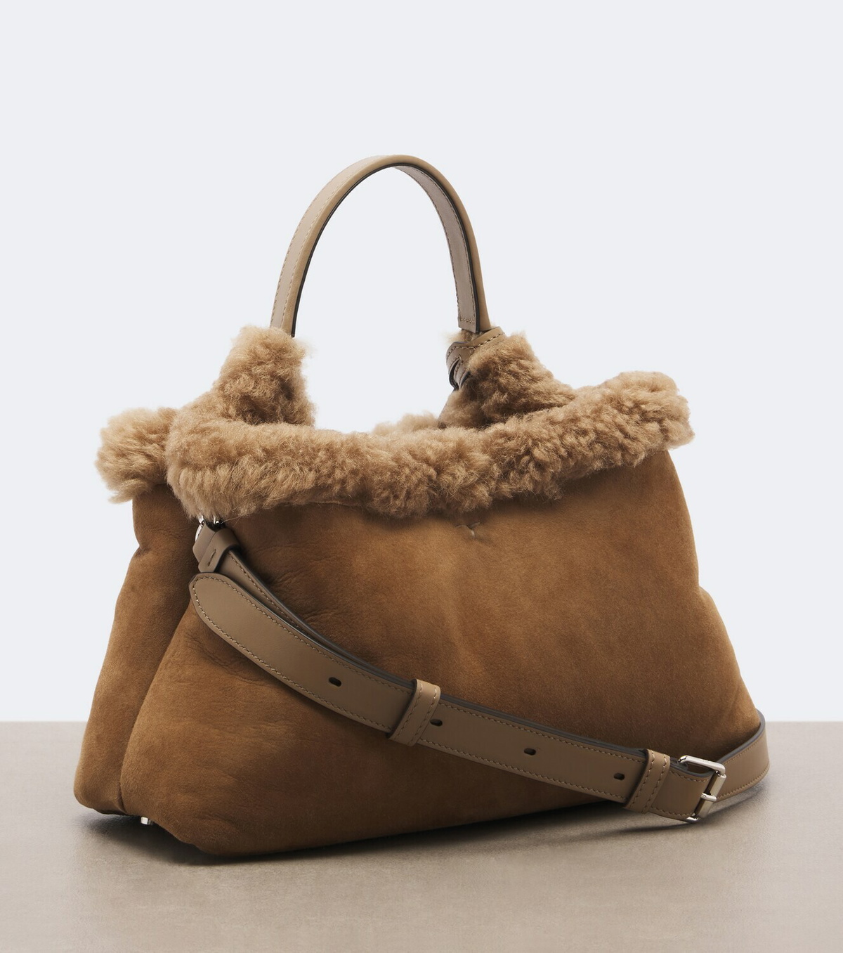 Tod's T Timeless shearling-lined suede tote bag