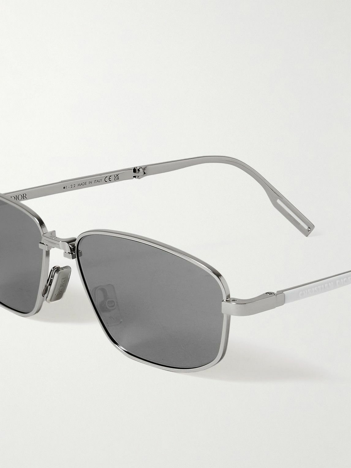 Dior Eyewear - Dior90 S1U Rectangular-Frame Silver-Tone Sunglasses Dior ...