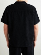Les Tien - Camp-Collar Cotton-Corduroy Shirt - Black