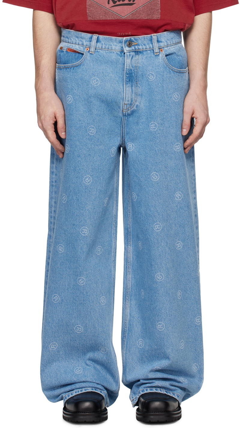 Martine Rose Blue Extended Wide Leg Jeans