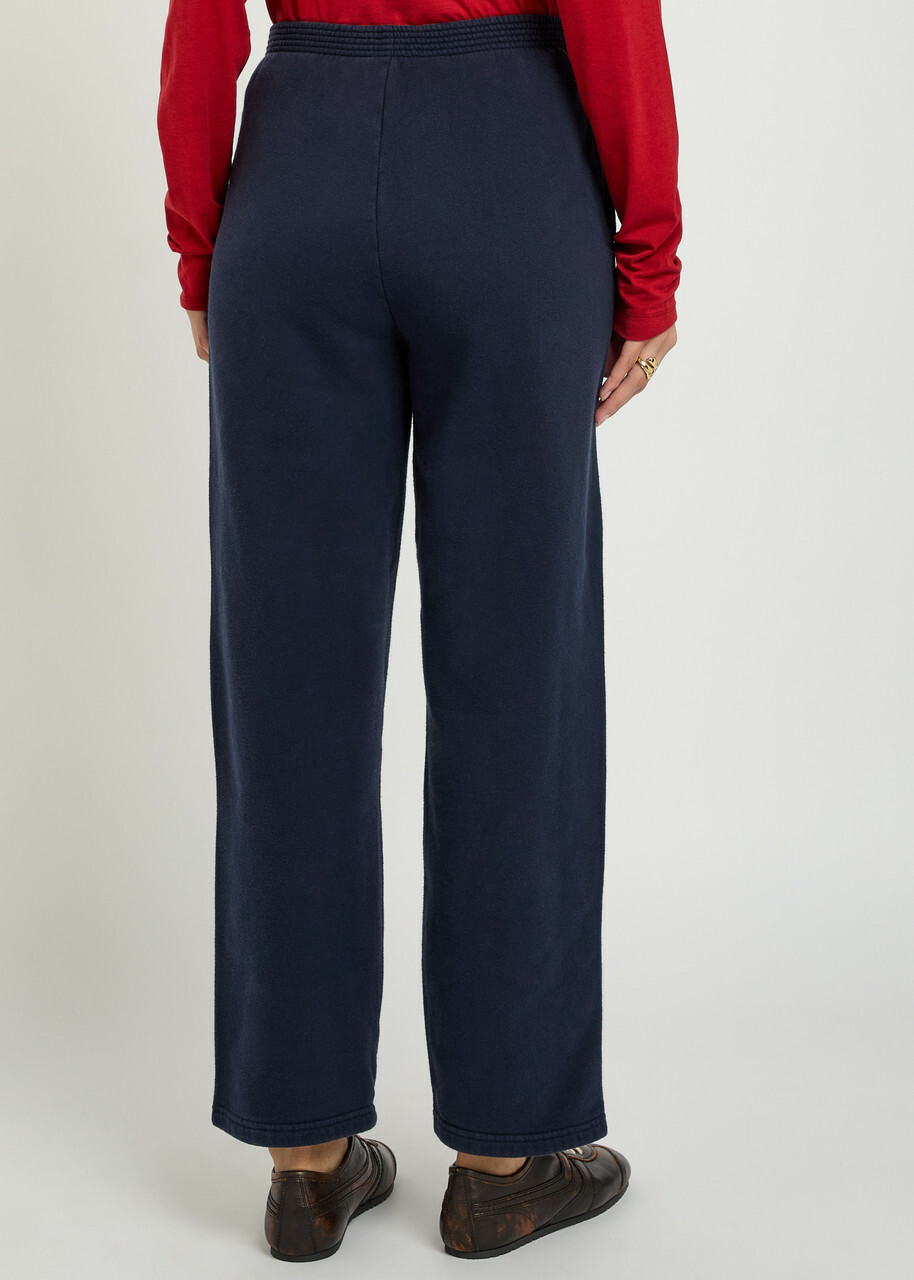 American Vintage Plizzy Logo-print Cotton Sweatpants Navy