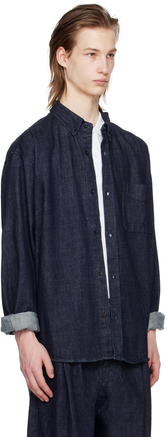 The Frankie Shop Navy Sinclair Denim Shirt