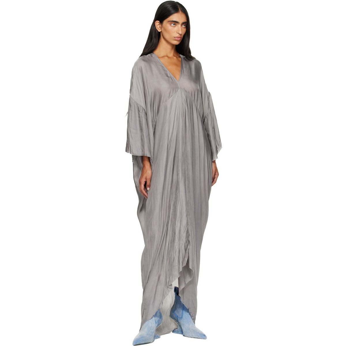 Rick Owens Gray Tower Tommykite Maxi Dress