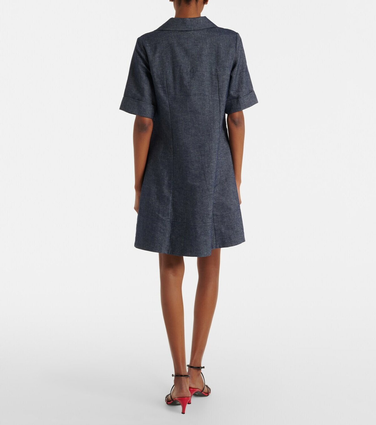 Vince Cotton and linen chambray minidress