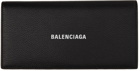 Balenciaga Black Long Cash Bifold Wallet
