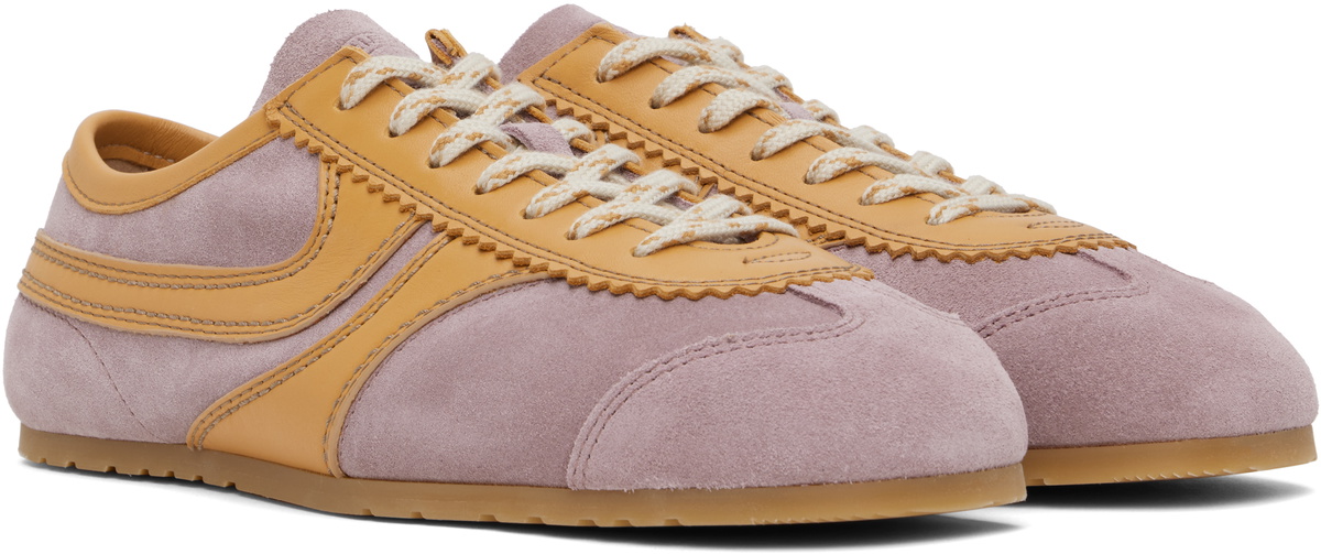 Dries Van Noten Pink & Tan Suede Sneakers Dries Van Noten
