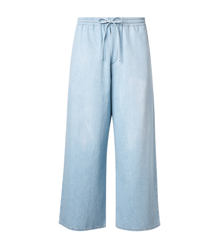 Photo: Loewe Anagram denim cropped wide-leg pants