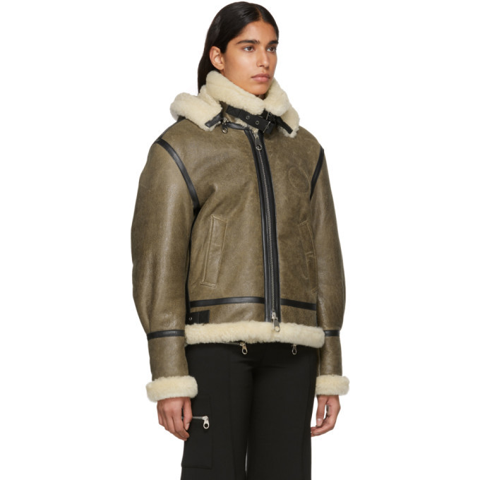 Chloe Brown Shearling Aviator Jacket