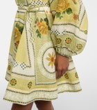 Alémais Dixie belted printed ramie minidress
