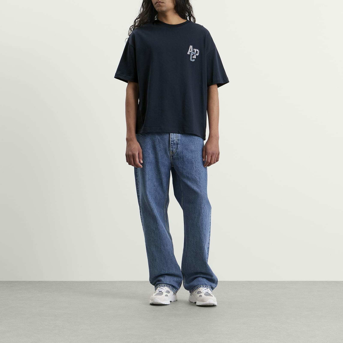 A.P.C. Men's Bruno Applique Logo T-Shirt in Dark Navy