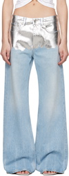 Rabanne Blue & Silver Baggy Jeans