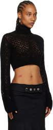 JUNEYEN Black Hollow Out Turtleneck