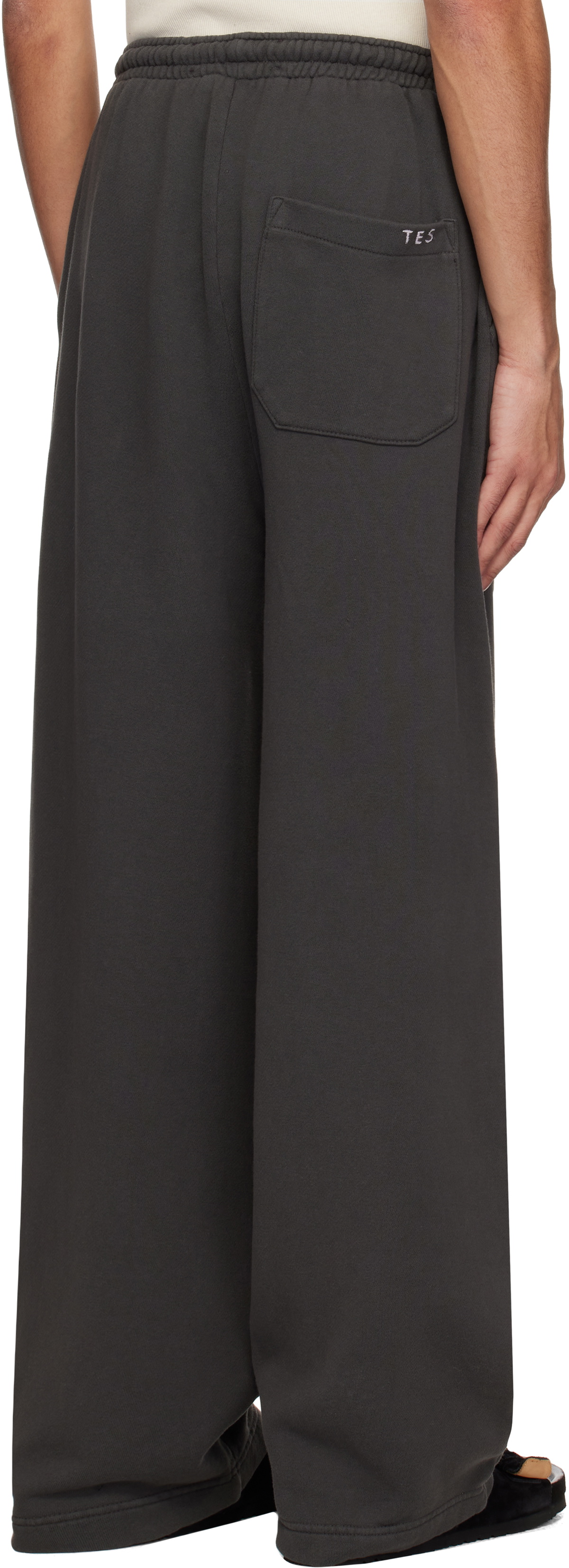 The Elder Statesman Gray Daily Wide Leg Sweatpants