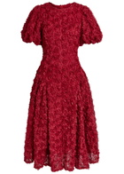 Sister Jane Cabaret Floral-appliquéd Tulle Midi Dress Red