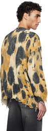 R13 Yellow & Black Printed Oversized Cardigan