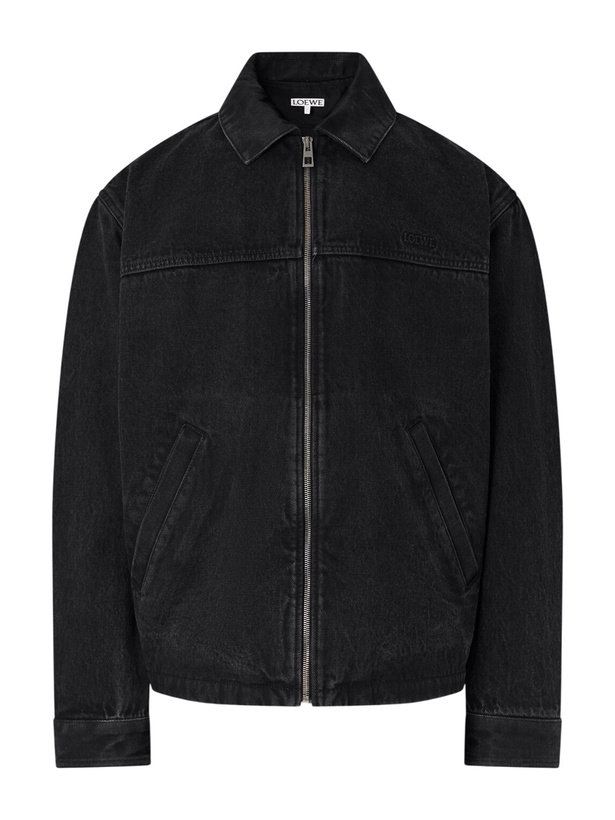 Photo: LOEWE - Logo-Embossed Paneled Denim Jacket - Black
