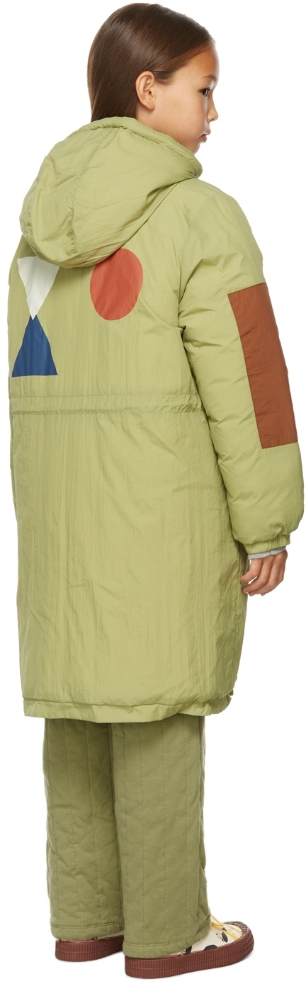 Bobo Choses Kids Reversible Khaki & Navy Scratch All Over Parka Bobo Choses