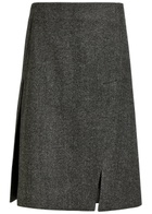 Stella Mccartney Herringbone Wool Knee-length Skirt Grey
