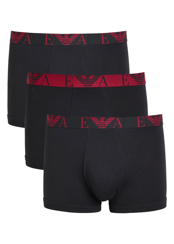 Photo: Emporio Armani Logo-jacquard Stretch-cotton Boxers set of Three Black